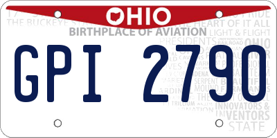 OH license plate GPI2790