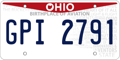 OH license plate GPI2791
