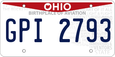 OH license plate GPI2793