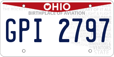 OH license plate GPI2797