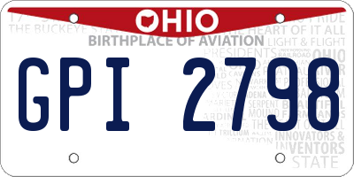 OH license plate GPI2798
