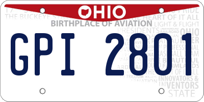 OH license plate GPI2801