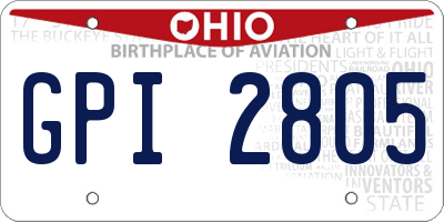 OH license plate GPI2805