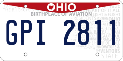 OH license plate GPI2811
