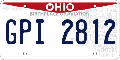 OH license plate GPI2812