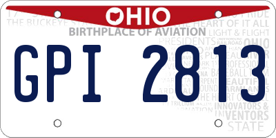 OH license plate GPI2813
