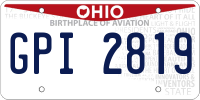 OH license plate GPI2819
