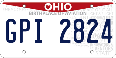 OH license plate GPI2824