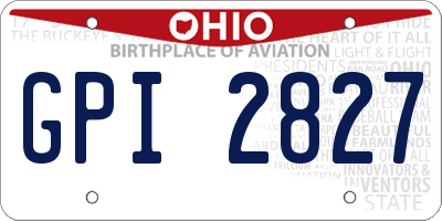 OH license plate GPI2827