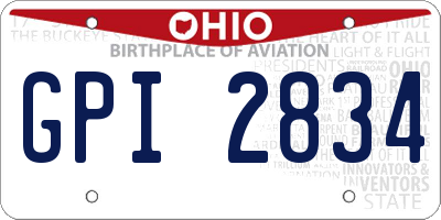 OH license plate GPI2834