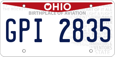 OH license plate GPI2835