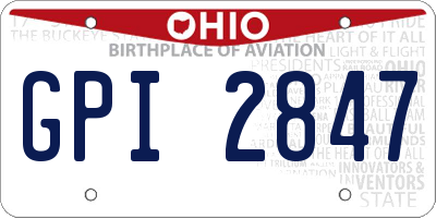 OH license plate GPI2847