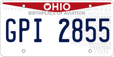 OH license plate GPI2855