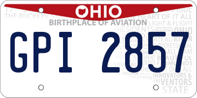 OH license plate GPI2857