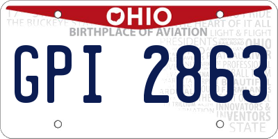 OH license plate GPI2863