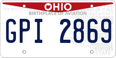 OH license plate GPI2869