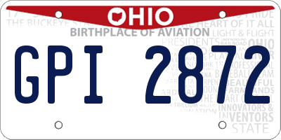 OH license plate GPI2872
