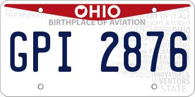OH license plate GPI2876