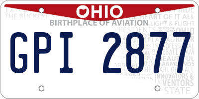 OH license plate GPI2877