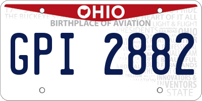 OH license plate GPI2882