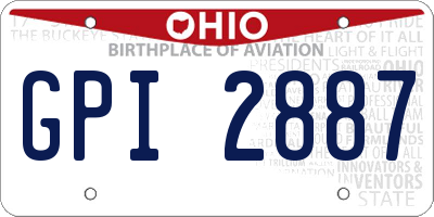 OH license plate GPI2887