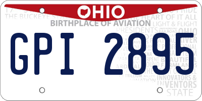 OH license plate GPI2895
