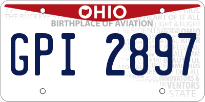 OH license plate GPI2897