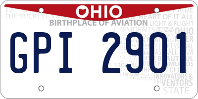 OH license plate GPI2901