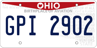 OH license plate GPI2902