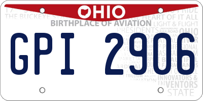 OH license plate GPI2906