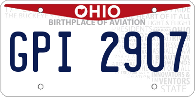 OH license plate GPI2907