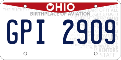 OH license plate GPI2909