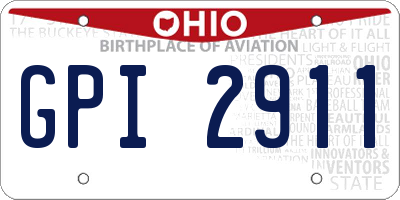 OH license plate GPI2911