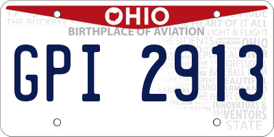 OH license plate GPI2913