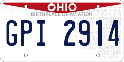 OH license plate GPI2914
