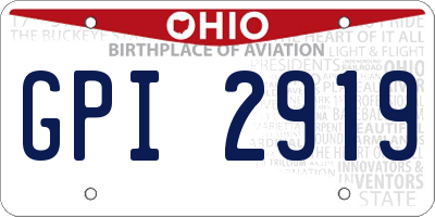 OH license plate GPI2919