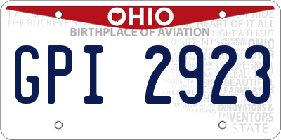OH license plate GPI2923
