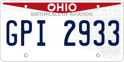 OH license plate GPI2933