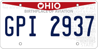 OH license plate GPI2937