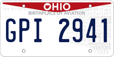 OH license plate GPI2941