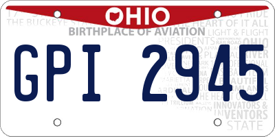 OH license plate GPI2945
