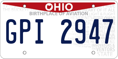 OH license plate GPI2947