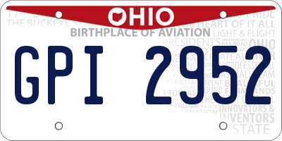 OH license plate GPI2952