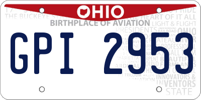 OH license plate GPI2953