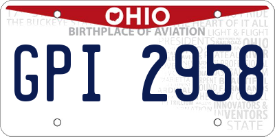 OH license plate GPI2958