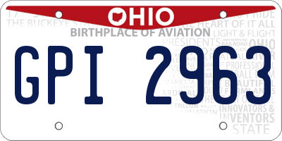 OH license plate GPI2963