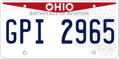 OH license plate GPI2965