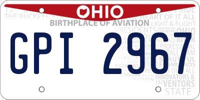 OH license plate GPI2967