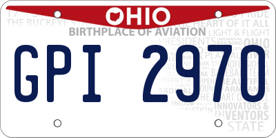 OH license plate GPI2970