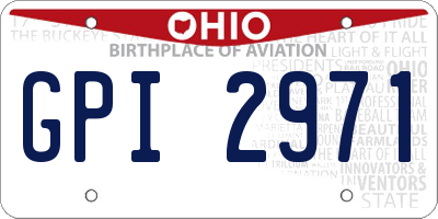 OH license plate GPI2971